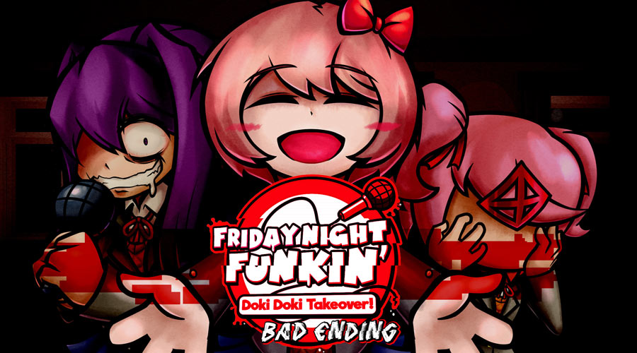 FNF Doki Doki Takeover! - Bad Ending - Play Online on Snokido